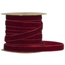 Velourb�nd p� spole � Bordeaux - 1 cm x 10 m