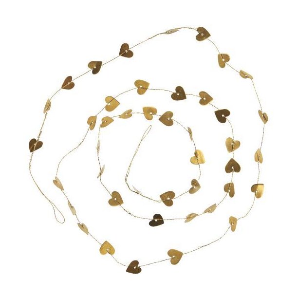 Ranke med hjerter - messing - L:150 cm