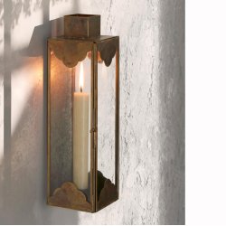Alfred � Lanterne i antik messing-finish - H:28,5 cm
