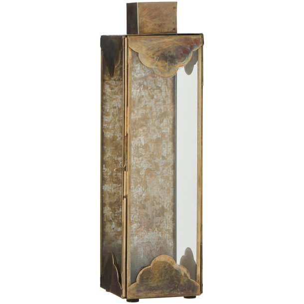 H�j lanterne Alfred i antik messing og glas