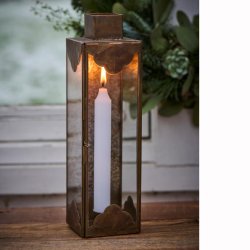 Alfred � Lanterne i antik messing-finish - H:28,5 cm