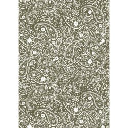 Gavepapir - Grn paisley - 5 meter