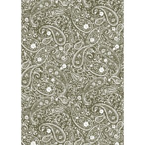 Gavepapir - Grn paisley - 5 meter
