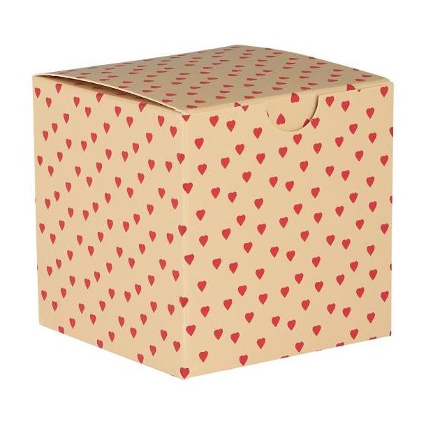 Lille gave�ske med r�de hjerter � 7,7 cm