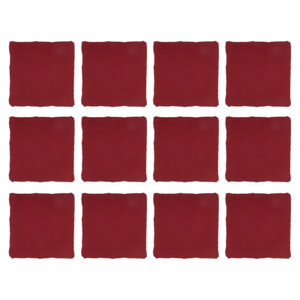 12 r�de stofservietter - Dobbeltv�vede - R�de - 40 x 40 cm
