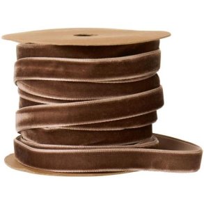 Velourb�nd p� spole � Chocolate - 1 cm x 10 m