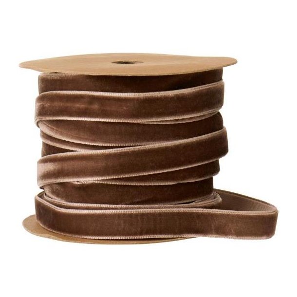 Velourb�nd p� spole � Chocolate - 1 cm x 10 m