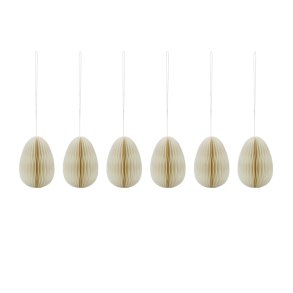 6 styk Honeycomb - HDEggs - Off White - H:5 cm