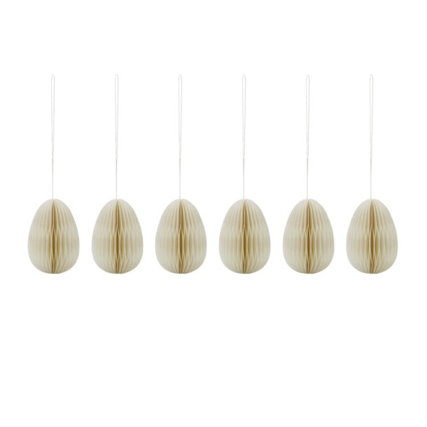 6 styk Honeycomb - HDEggs - Off White - H:5 cm