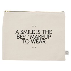 Clutch - HDCanva - A smile - Black - Offwhite - 24 x 18 cm