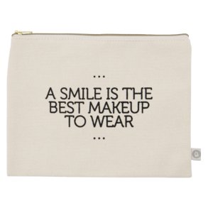 Clutch - HDCanva - A smile - Black - Offwhite - 24 x 18 cm