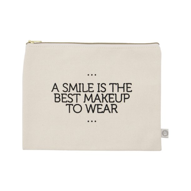 Clutch - HDCanva - A smile - Black - Offwhite - 24 x 18 cm