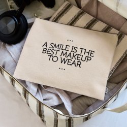 Clutch - HDCanva - A smile - Black - Offwhite - 24 x 18 cm