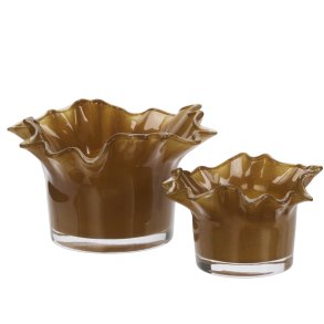 Glasstager - Caramel - S�t 2 styk - 10 x 6 og 13 x 8 cm