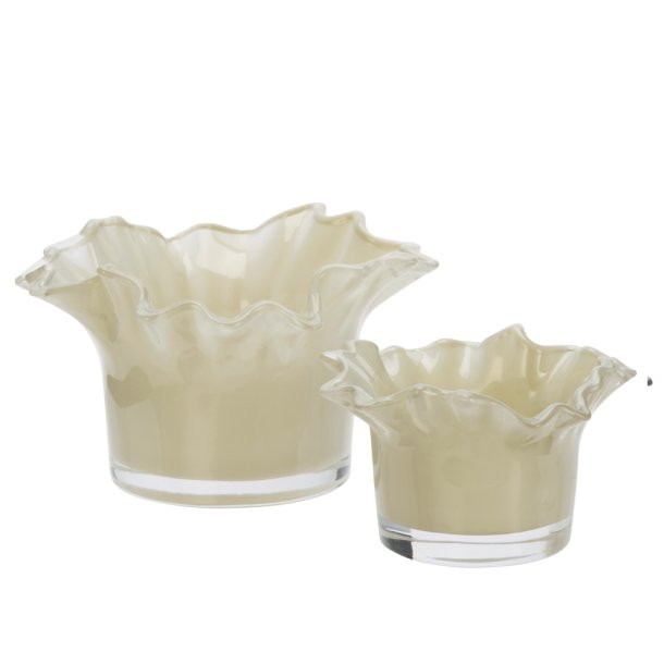 Glasstager - Cream - S�t 2 styk - 10 x 6 og 13 x 8 cm