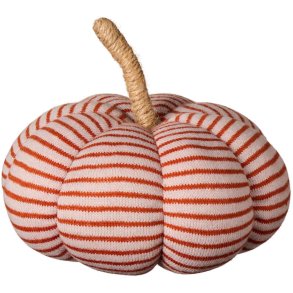 Stort stribet gr�skar i beige og rust med jutestilk