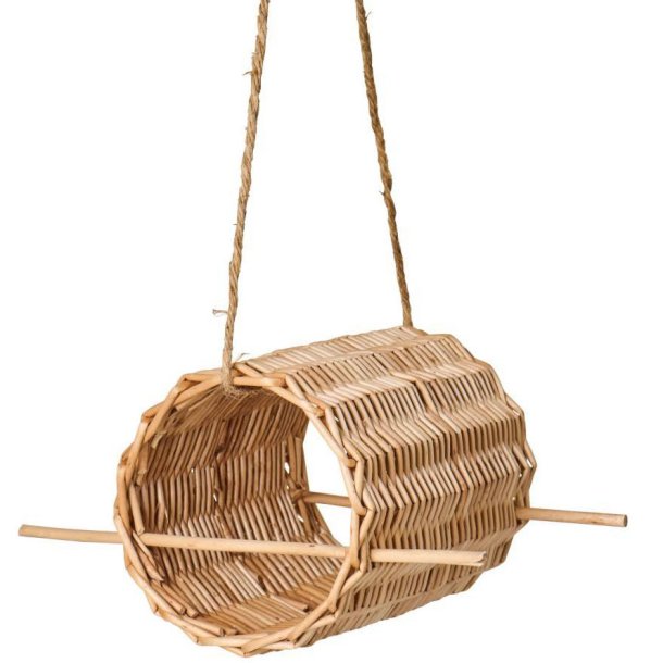 Fuglefoderoph�ng - Cylinder med 2 pinde og jutesnor - B:22 cm