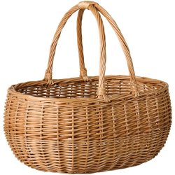 Indk�bskurv med dobbelthank - Oval - H:46 B:32 L:52 cm