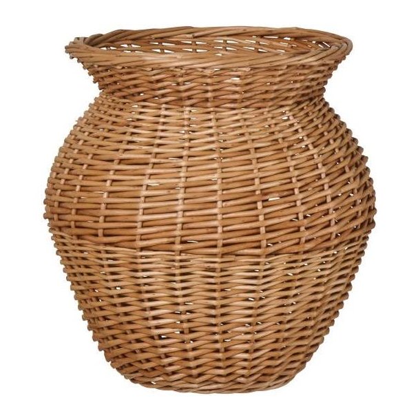 Flettet krukke i hel pil � H: 30 cm