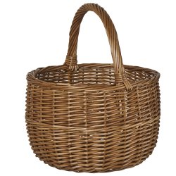 Kurv - Rund - Hank p� tv�rs -  H:37 �:33 cm.
