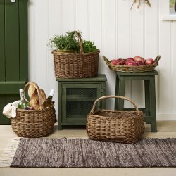 Kurv - Oval - Hank p� tv�rs -  28 x 34 x 38 cm.