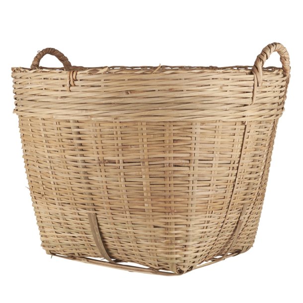 Vietnamkurv i bambus med hanke - H:29,5 x : 31 cm.