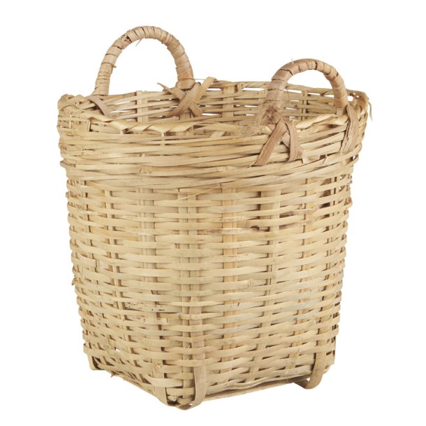 Vietnamkurv i bambus med hanke - H:23 x :21 cm.