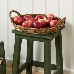 Bakke i pileflet � Rund med 2 hanke � �39 cm