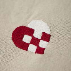 Stofserviet - Tradition - Flettet hjerte - Hrfarvet