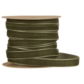 Velourb�nd p� spole - Moss - 1 cm x 10 m 