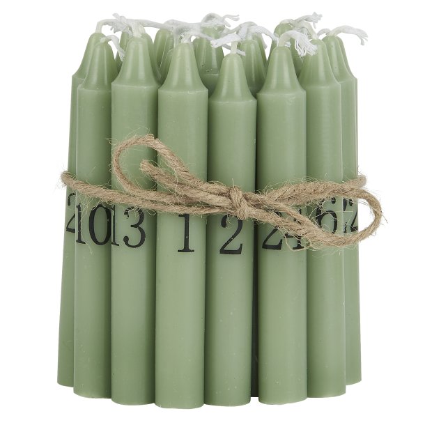 Kalenderlys - 1-24 - Juletrslys - Dusty Green