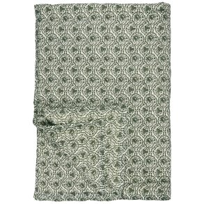 Vintage vattppe -  Ane - White - Myrtle Green - 130 x 170 cm