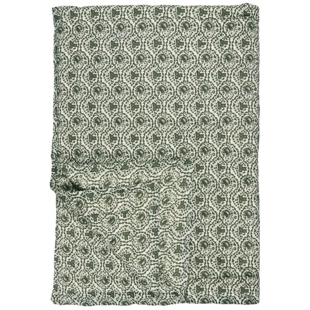 Vintage vattppe -  Ane - White - Myrtle Green - 130 x 170 cm