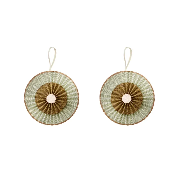 2 styk Paperrosette fra Bungalow - Sage - :15 cm