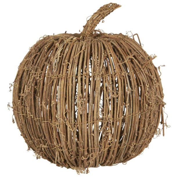 H�ndflettet gr�skar af grene � H: 27 cm