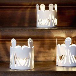 Candle Holder - Angel - Offwhite - :10 cm
