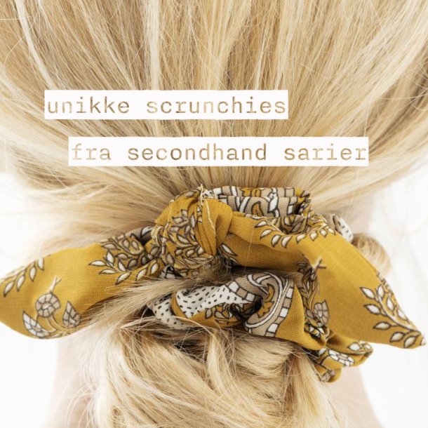 Scrunchies (hrelastikker) fra 2nd hand sarier - Unika