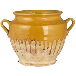 Stor potte - Avignon - med gul lbeglasur - H:20 x B:22 x L:28,5 cm