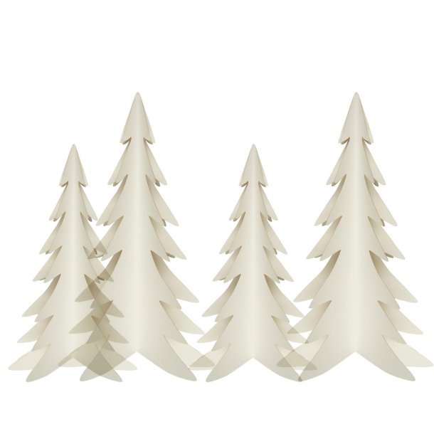 4 juletr�er i papir - 2 x 30 og 2 x 35 cm