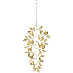 Bladoph�ng Fairytale Christmas � guldfarvet med hvide perler � 16 cm