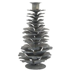 H�j koglestage i r�t zink-look til kertelys � H: 12 cm