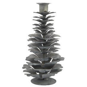 H�j koglestage i r�t zink-look til kertelys � H: 12 cm