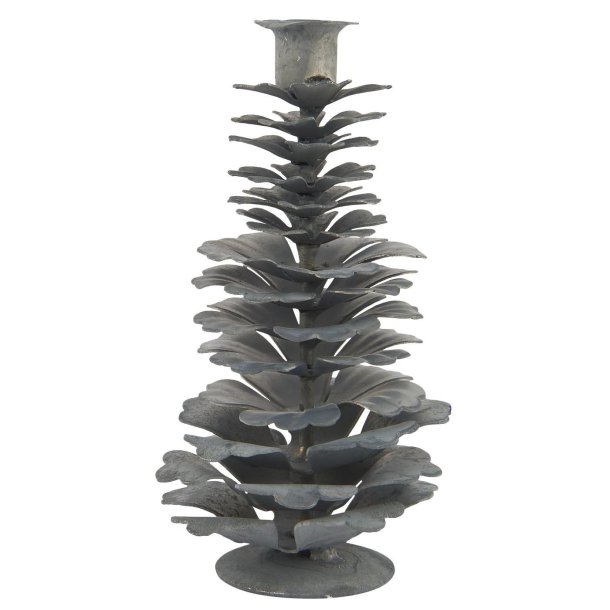H�j koglestage i r�t zink-look til kertelys � H: 12 cm