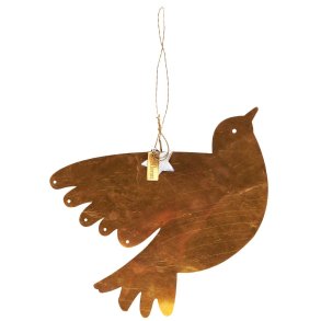 Fugl i messing til oph�ng � Gloria � L: 15,5 cm