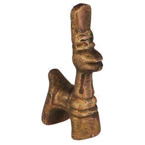 Lille lykkedyr i kobberfarvet metal H 5,1 cm