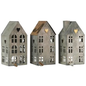 3 sm� huse med messingdetaljer - H: 17,5 cm