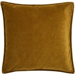 Velourpudebetr�k Ochre Green i varm okkergr�n nuance 52x52 cm