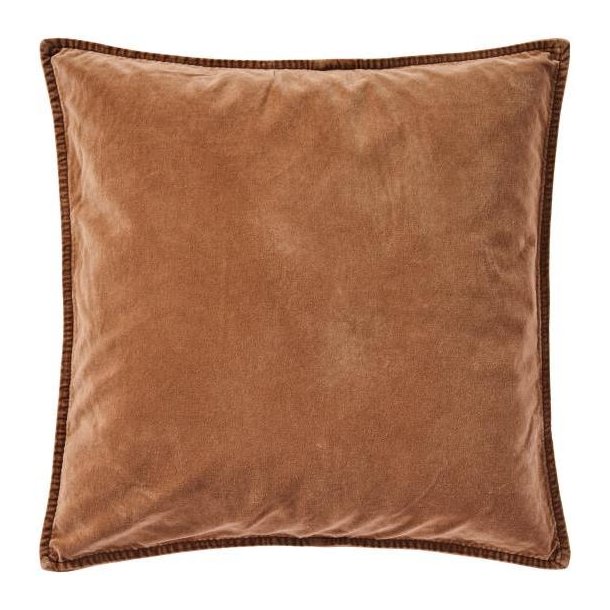 Velourpudebetr�k Camel i varm camelbrun nuance 52x52 cm