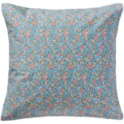 Pudebetr�k - Bl�, rosa og gule blomster - 60 x 60 cm