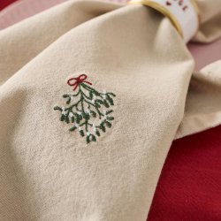 Stofserviet - Tradition - Mistelten - Hrfarvet
